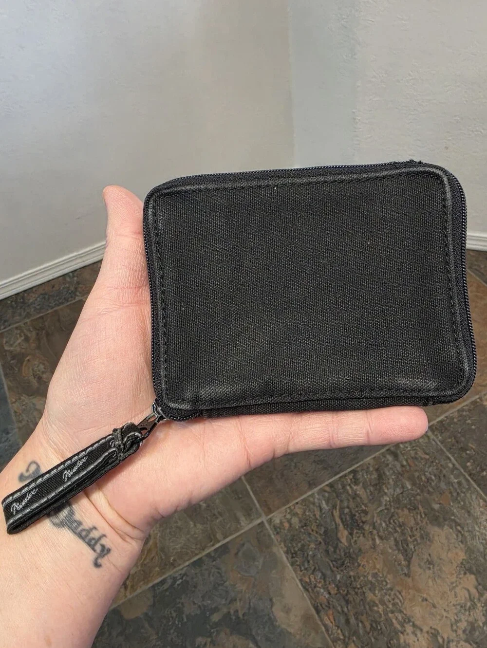 Vintage Number (N)ine FW05 Fender Logo Black Canvas Zip Wallet - Archival